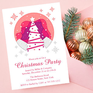 Convite Festa de Natal Festiva Moderna de Árvore de Natal