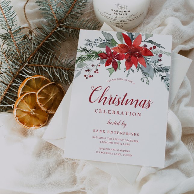 Convite Festa de Natal Festiva Vermelha e Verde (Criador carregado)