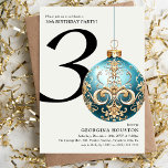Convite Festa de Natal Festivo Bauble aniversário de 30 an<br><div class="desc">Celebrando um aniversário de 30 anos durante o feriado festivo. Este design de natal bauble é o milestone perfeito para você enviar para amigos e família. Todo texto é personalizável.</div>