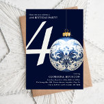 Convite Festa de Natal Festivo Bauble aniversário de 40 an<br><div class="desc">Celebrando um aniversário de 40 anos durante o feriado festivo. Este design de natal bauble é o milestone perfeito para você enviar para amigos e família. Todo texto é personalizável.</div>