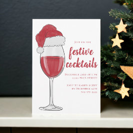 Convite Festa de Natal Festivo de Cocktails Feriado
