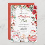 Convite Festa de Natal Festivo Moderno e Aquarela<br><div class="desc">Celebre o Natal em estilo festivo e caprichoso com o nosso convite, que inclui Papais noeis de aquarelas, bonecos de neve, pão de gengibre e elementos florais de inverno. Incluir rosas vermelhas, poinsettias, bagas ocas, ramos de pínus, ornamentos, canas doces e presentes. em um fundo branco. Se precisar de outro...</div>