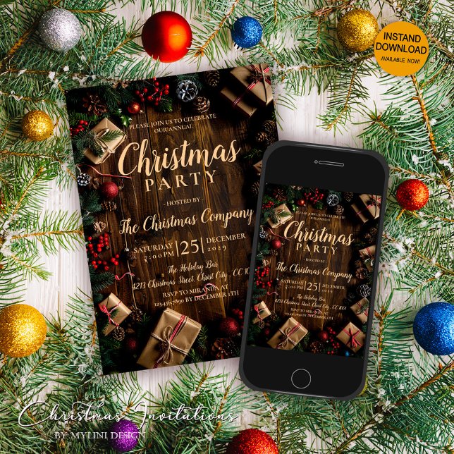 Convite Festa de Natal Festivo Russo (Criador carregado)