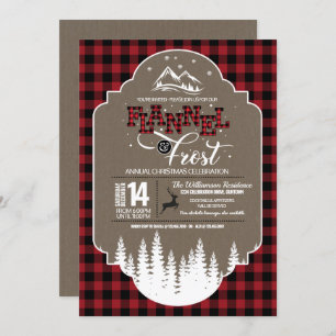 Convite Festa de Natal Flannel e Frost Country