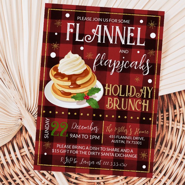 Convite Festa de Natal Flannels Flapjacks (Criador carregado)