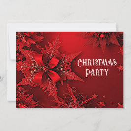 Convite Festa de Natal Floral de Férias da Faixa Vermelha
