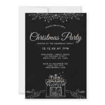 Festa de Natal Floral Negra e Branca