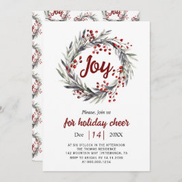 Convite Festa de Natal, framboesas e vermelhas