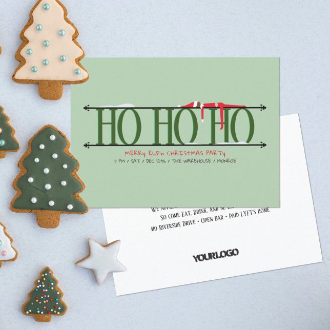 Convite Festa de Natal Funcionarios do Elf Shenanigans (Criador carregado)