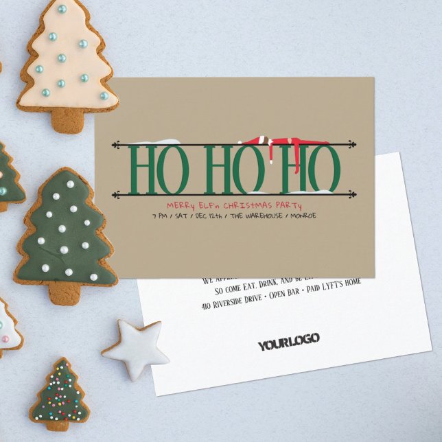 Convite Festa de Natal Funcionarios do Elf Shenanigans Gre (Criador carregado)