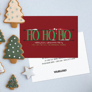 Convite Festa de Natal Funcionarios do Elf Verde e Vermelh