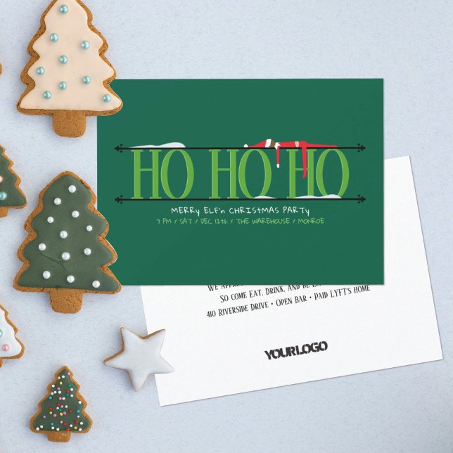 Convite Festa de Natal Funcionarios do Elf Verde Shenaniga (Criador carregado)