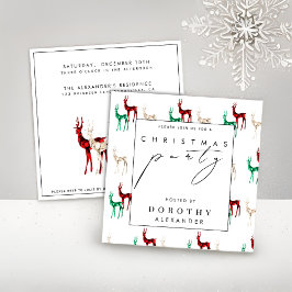 Convite Festa de Natal Gemstone Crystal Reindeer