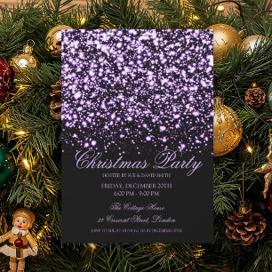 Convite Festa de Natal Glam Purple Midnight Elegante 