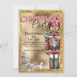 Convite Festa de Natal Glamorosa Nutcracker