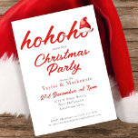Convite Festa de Natal Ho Ho Santa Hat<br><div class="desc">Festa de Natal Ho Ho Santa Hat Convites de Natal de Ricaso - desenhada com uma tipografia vermelha e branca ousada e um pequeno detalhe de chapéu de Papai Noel. Basta adicionar seus próprios detalhes a este convite de festas de excelente,  disponível nas versões impressa e digital de download.</div>