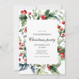 Convite Festa de Natal Holiday Holly