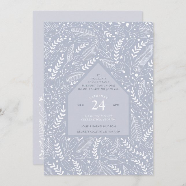 Convite Festa de Natal Holiday Home (Frente/Verso)