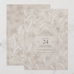 Convite Festa de Natal Holiday Home Champagne Shimmer