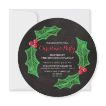 Festa de Natal Holly Wreath Chalkboard