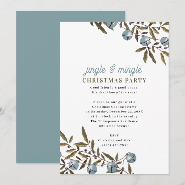 Convite Festa de Natal Jingle and Mingle (Frente/Verso)