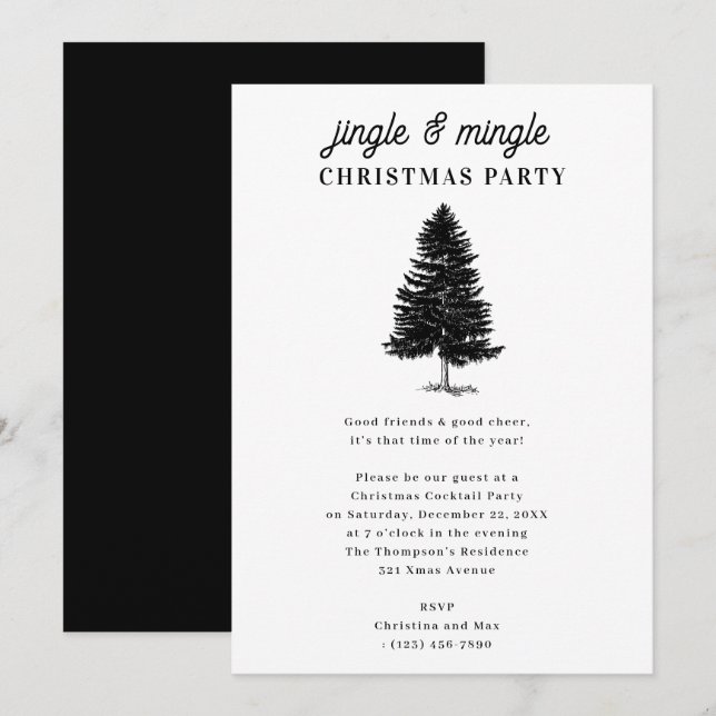 Convite Festa de Natal Jingle and Mingle (Frente/Verso)