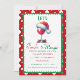 Convite Festa de Natal Jingle e Mingle Coquetel