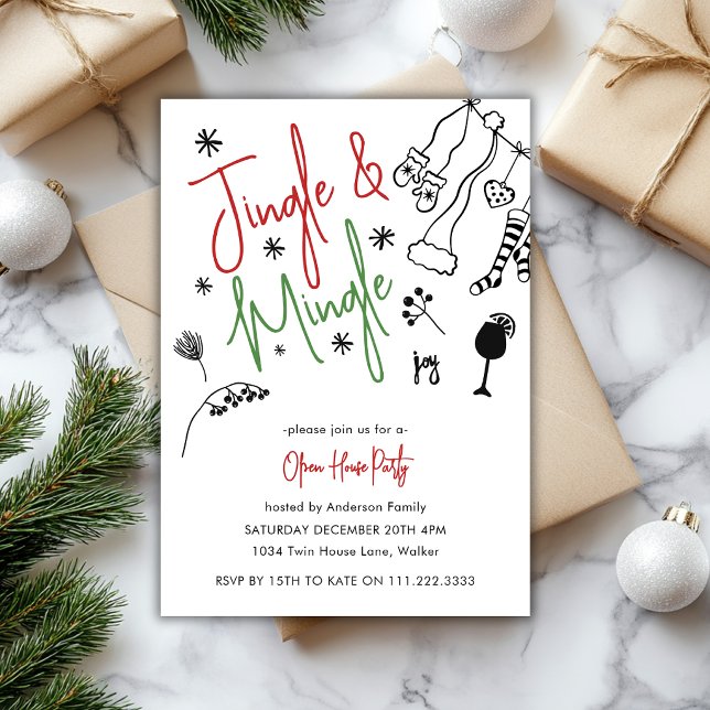 Convite Festa de Natal Jingle e Mingle Festivo  (Criador carregado)