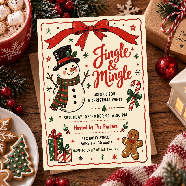 Convite Festa de Natal Jingle & Mingle  (Criador carregado)