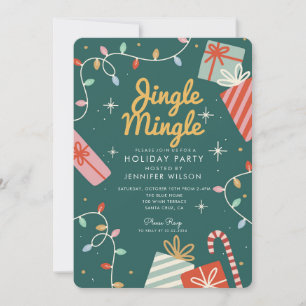 Convite Festa de Natal Jingle Mingle Candy Light