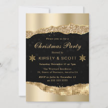 Festa de Natal Lágrimas de Glam Preto e Dourado