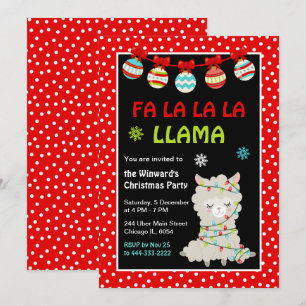 Convite Festa de Natal Llama Holiday