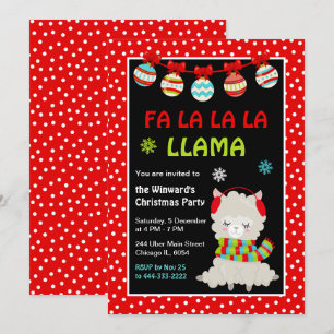 Convite Festa de Natal Llama Holiday