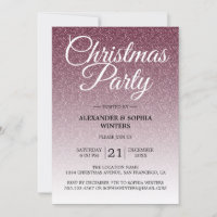 Festa de Natal Luxuosa Burgundy Glitter Ombre