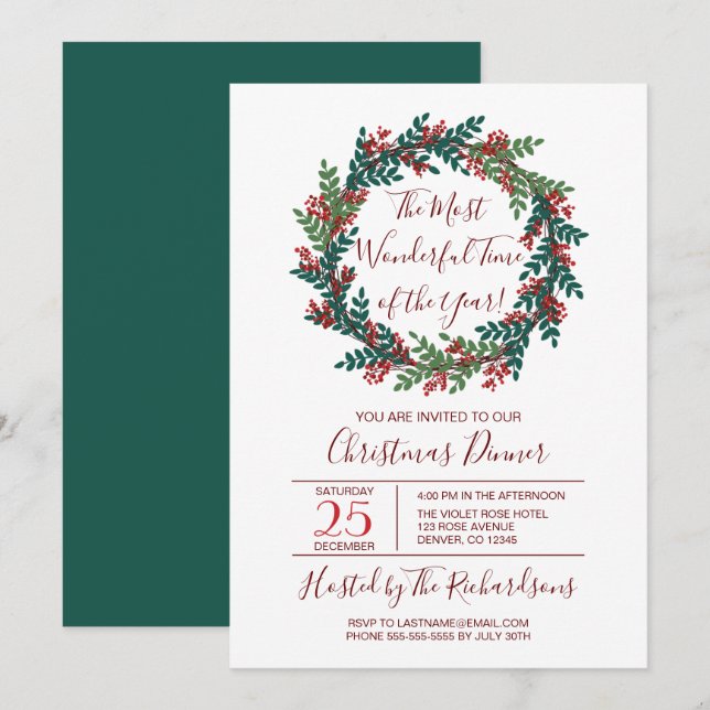 Convite Festa de Natal Mais Maravilhosa (Frente/Verso)