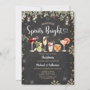 Convite Festa de Natal Making Spirits Bright Coquetel