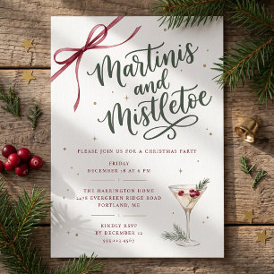 Convite Festa de Natal Martinis e Mistletoe