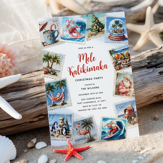Convite Festa de Natal Mele Kalikimaka Selos Tropicais (Criador carregado)