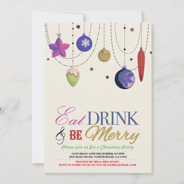 Convite Festa de Natal Merry Xmas Convidado Festivo (Frente)