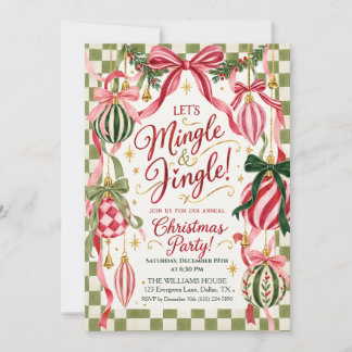 Convite Festa de Natal Mingle e Jingle Retro