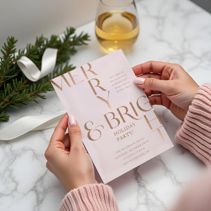 Convite Festa de Natal Mínima de Férias de feliz e Brilho