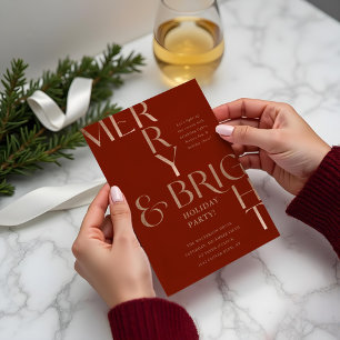 Convite Festa de Natal Mínima de Férias de feliz e Brilho