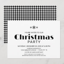 Festa de Natal Mínimo Preto e Branco