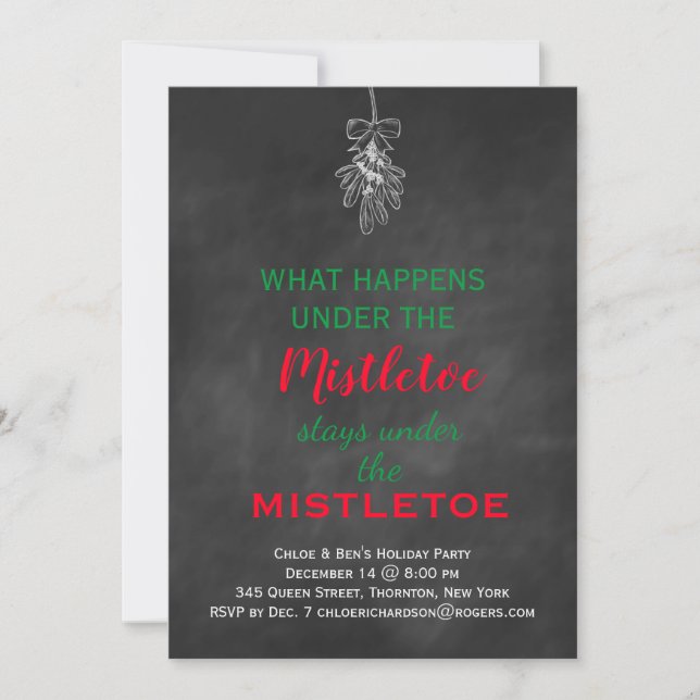 Convite Festa de Natal Mistletooe Chalkboard (Frente)