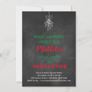Convite Festa de Natal Mistletooe Chalkboard