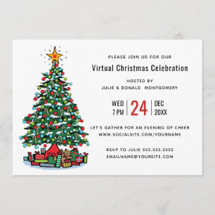 Convite Festa de Natal Moderna de Férias Virtuais