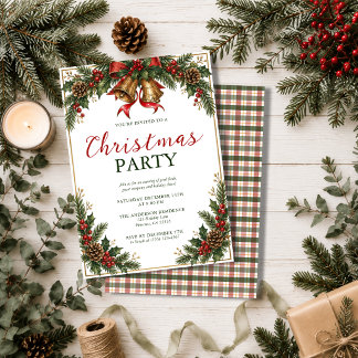 Convite Festa de Natal Moderna e Elegante com Pinheiro em 