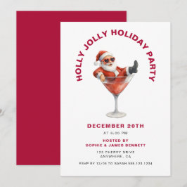 Convite Festa de Natal Moderna Holly Jolly