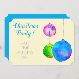 Convite Festa de Natal moderna, rosa e azul