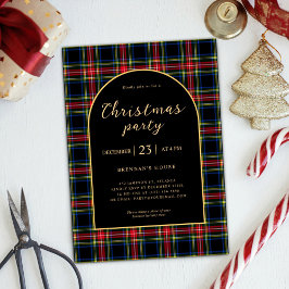 Convite Festa de Natal Moderno Elegante Tartan